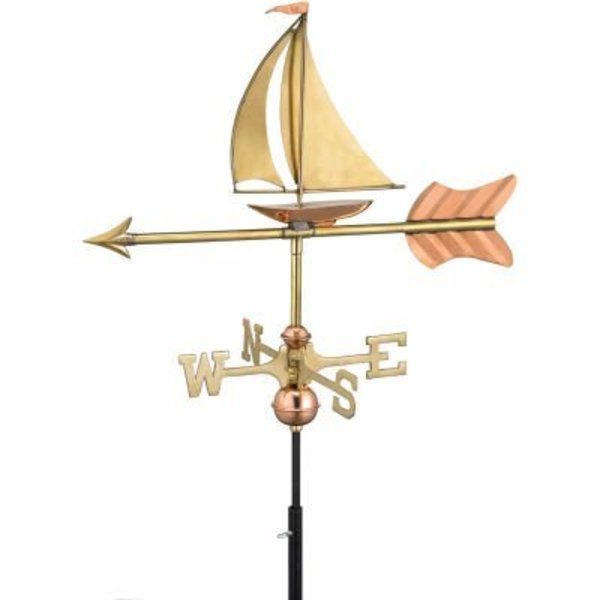 Good Directions Good Directions Sailboat Garden Weathervane, Polished Copper w/Roof Mount 8803PR